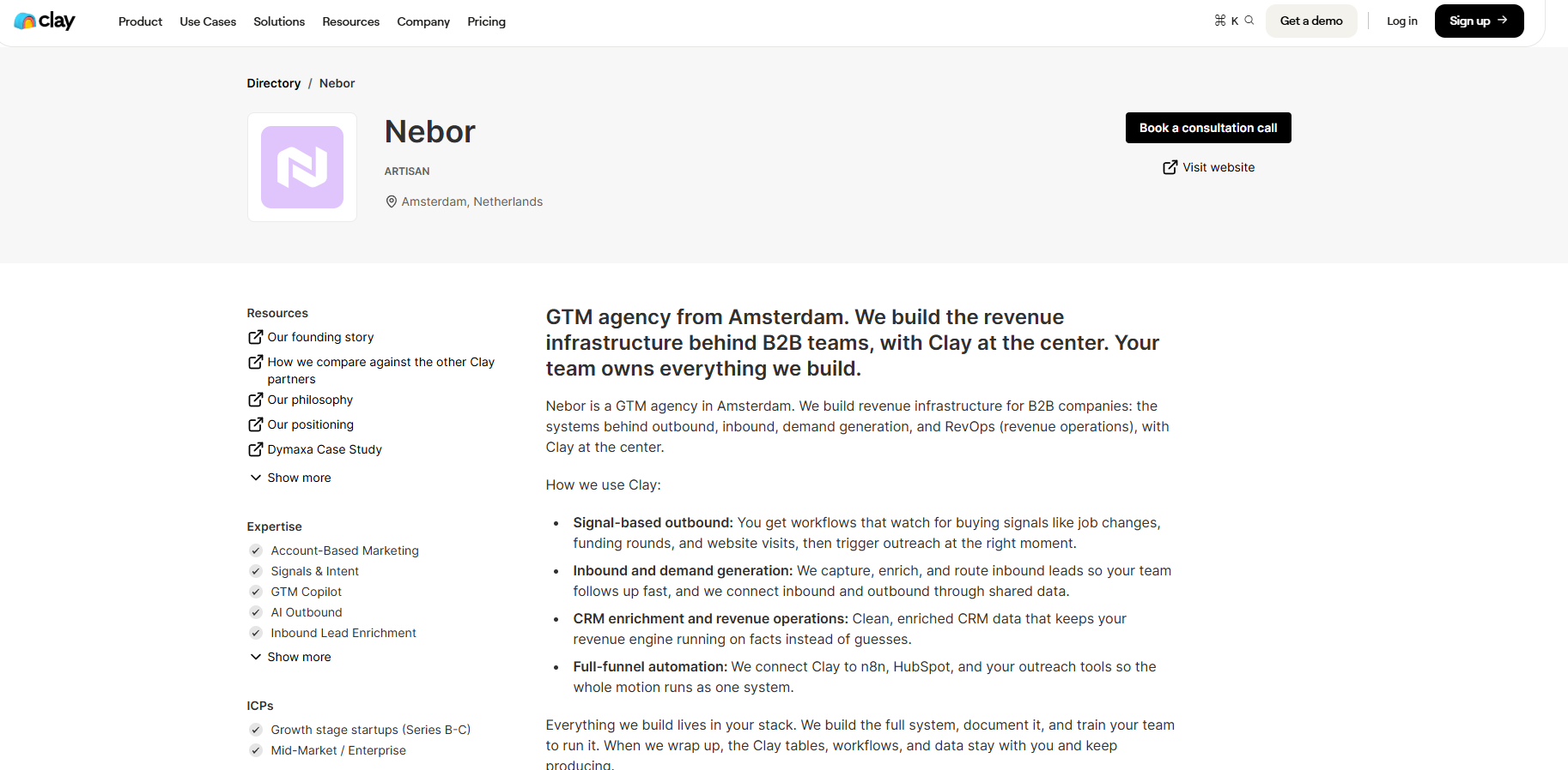 Nebor Clay partner profile in Amsterdam, reviewed among the best Clay agencies