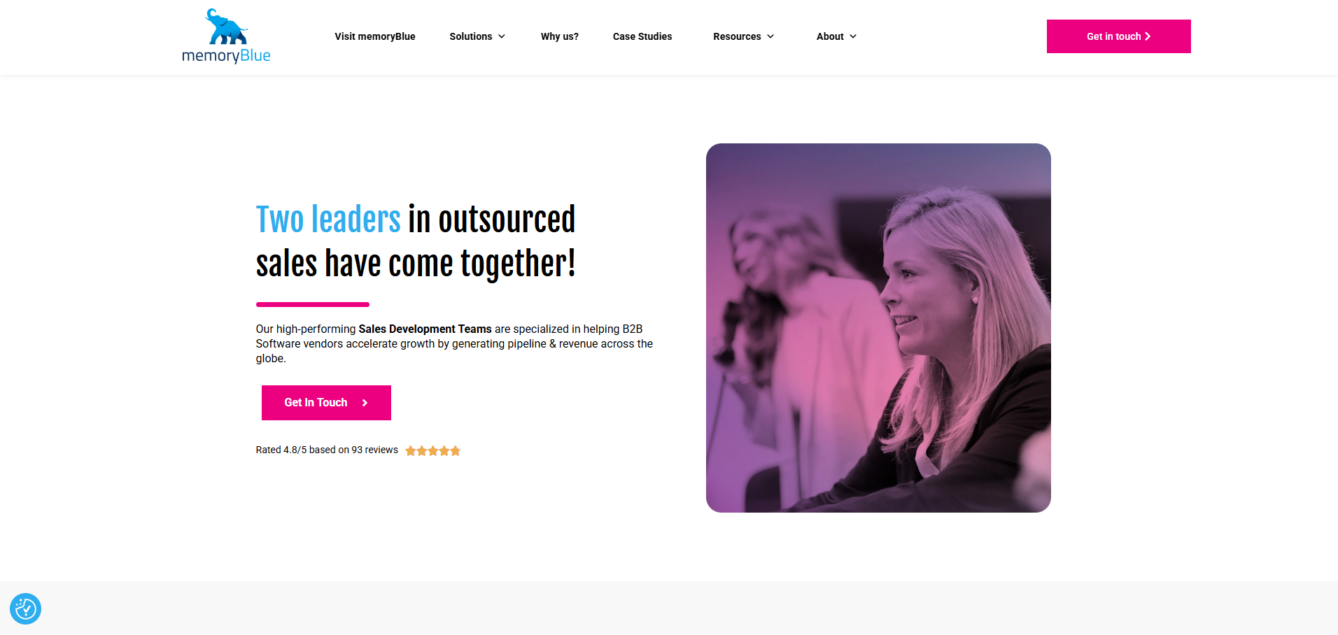Operatix and memoryBlue homepage, multilingual SDR teams for enterprise B2B software in Europe