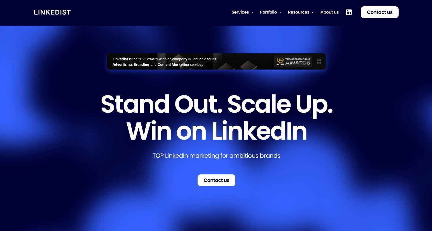 Linkedist LinkedIn marketing agency homepage