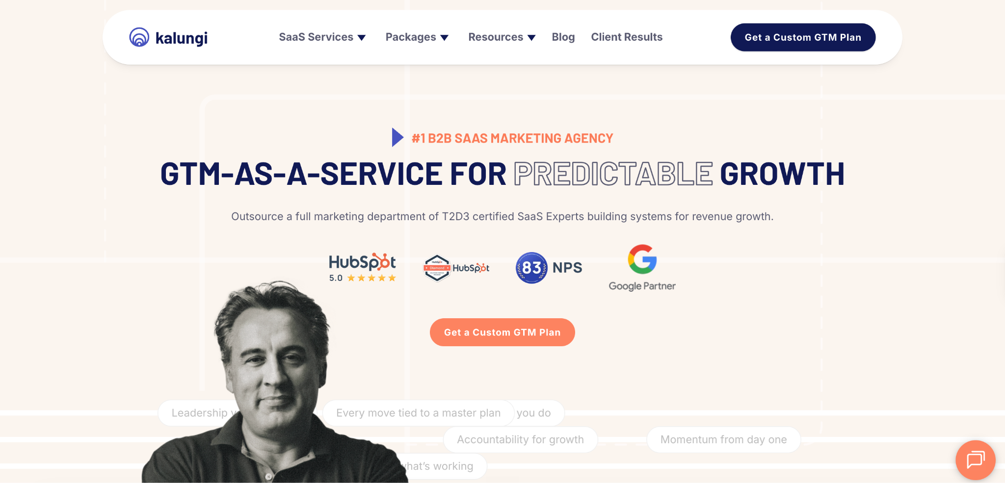 Kalungi homepage, a GTM consulting and full-service marketing agency for B2B SaaS