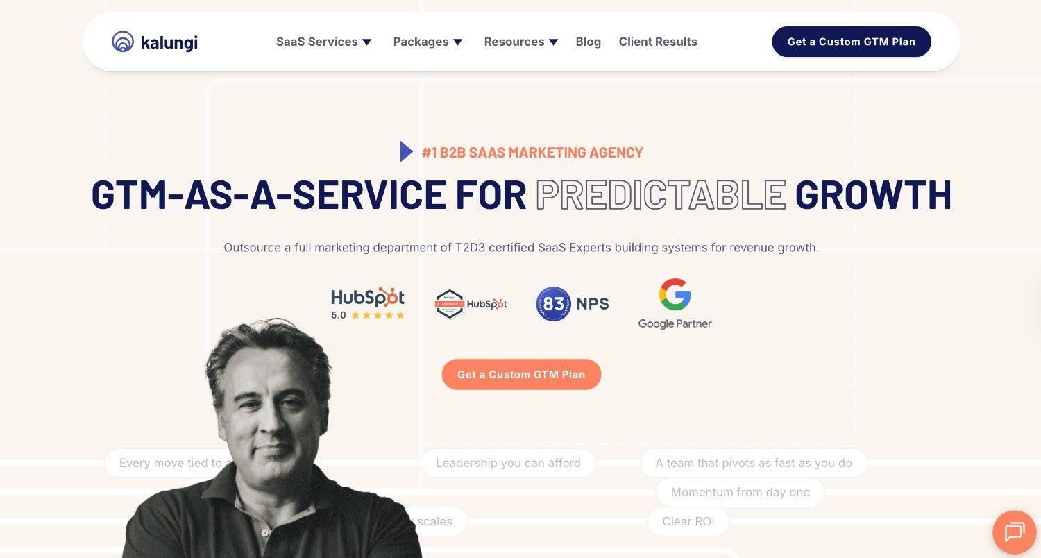 Kalungi fractional CMO agency for B2B SaaS homepage