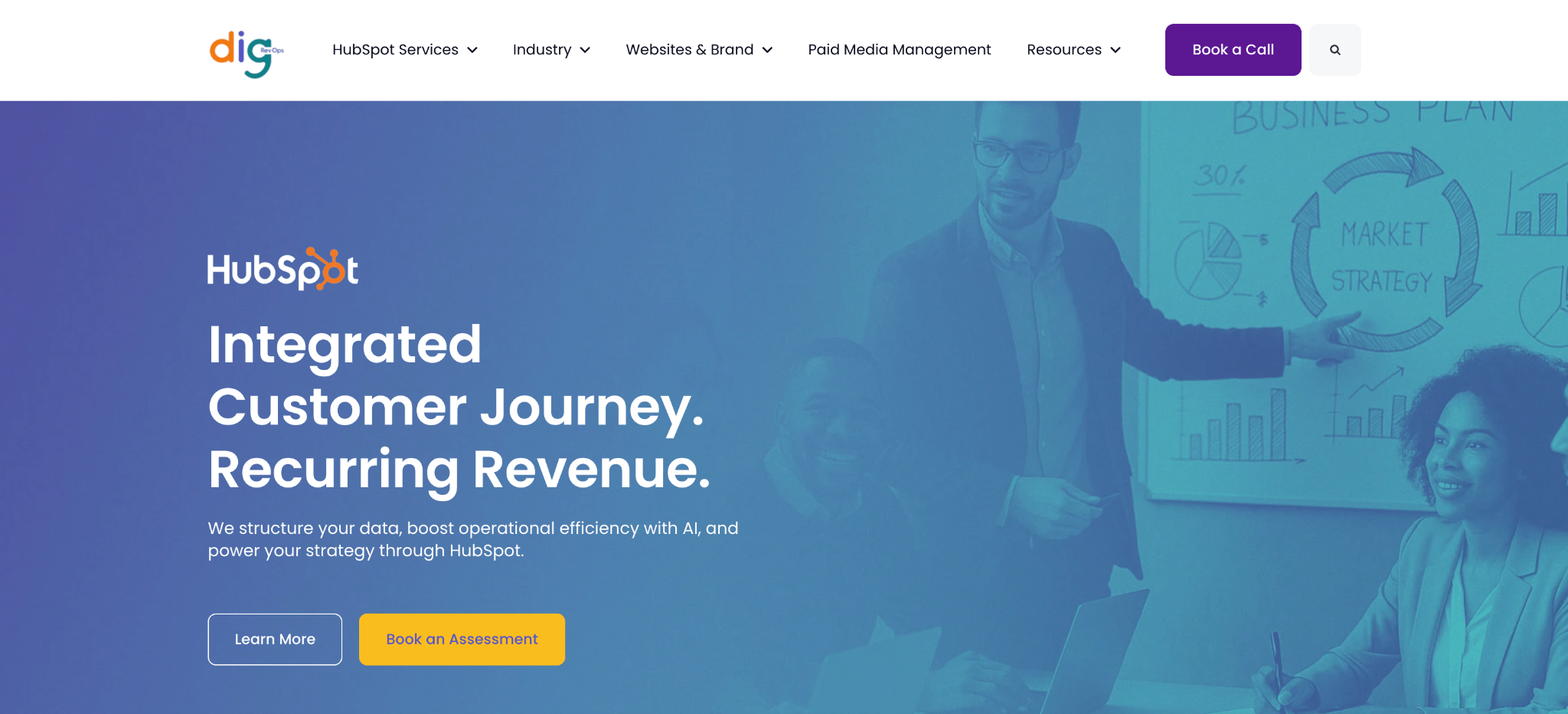 Dig RevOps homepage, a strategy-first HubSpot implementation partner for B2B SaaS