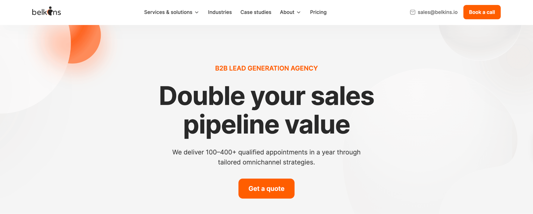 Belkins homepage, a sales automation agency for done-for-you appointment setting
